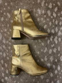 Square Toe Gold Boots