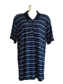 Elisabeth by Liz Claiborne Blue Striped Collared Short Sleeve Polo Top Shirt 3X