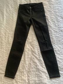 Black Distressed Skinny Jeans