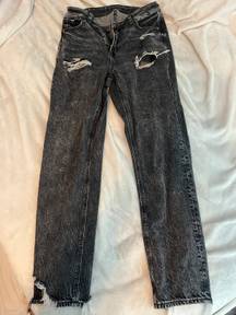 American Eagle faded black highest rise mom jeans