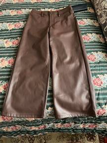 Brown Faux Leather Pants