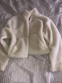 Teddy Sherpa Swoosh Cropped Jacket