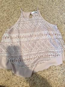 Tan lace tank top