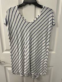 Chico’s Petite Size 1 (medium) Blue & White Tunic Top