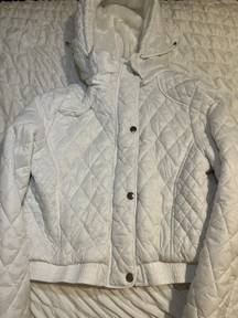 Winter cropped white jacket