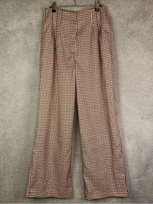 Commense Houndstooth Wide Leg Multicolor Women's Medium Woven Dress Pants NWT