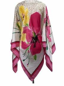 Dana Buchman Lilies cheetah print scarf kimono