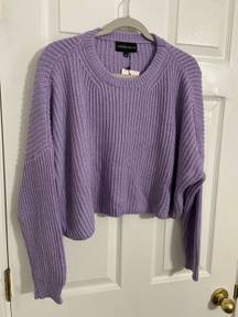 Purple Knit Crop Sweater