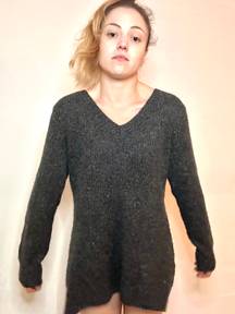 Christopher & Banks Oversized Charcoal Grey Sweater