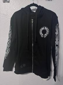 Horseshoe Floral Hoodie Black