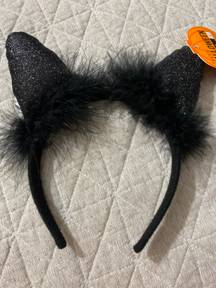 Black cat sparkly headband