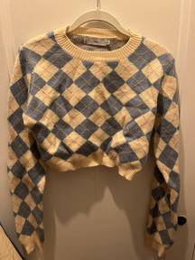 Argyle Cropped Sweater