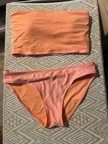 Aerie Coral Strapless Bikini Set