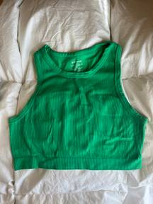 Green Cropped Tank Top