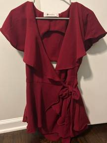 Dark Red Romper