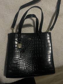 Black Croc Handbag & Wallet Peta + Jain