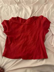 red ashlyn crop top