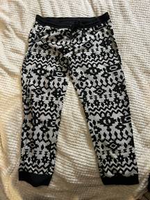 XL Jrs  Tribal Black And White Drawstring Relaxed Pant