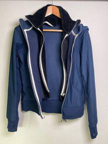 Lululemon Scuba Hoodie Zip-Up *two layer sherpa | Navy / Black | Size 4