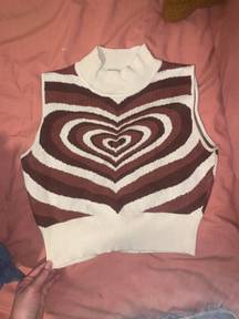 Brown Heart Vest Top