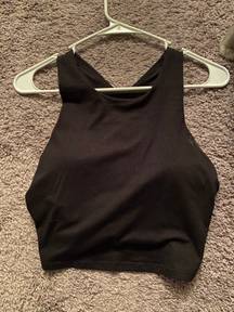 Black Workout Cropped Tank Top 