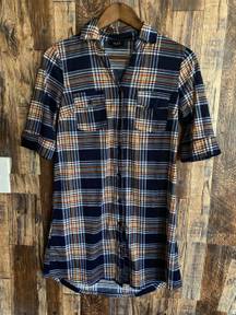 women's checkered shirt dress size m 35 length x 18 width