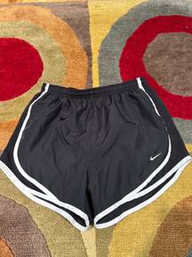 Nike Dri-Fit Black White Athletic Running Shorts Built in Underwear Size Small