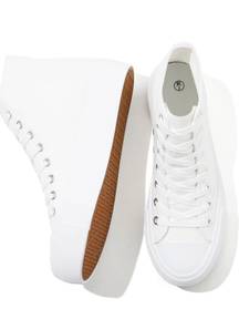 NWT Canvas White Platform Sneakers