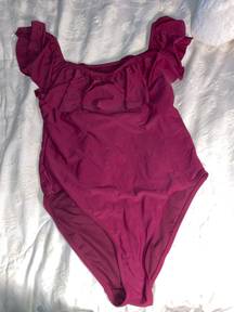 cabana delsol burgundy one piece swimsuit