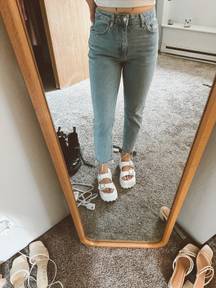 Topshop Straight Leg Jeans raw hem