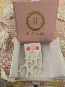 Lisi Leech White Acrylic Coral Earings