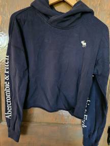 Abercrombie & Fitch Navy Cropped Hoodie