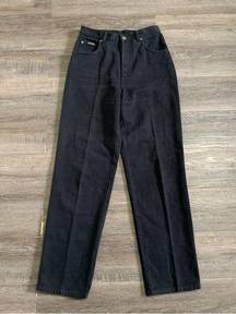 Lauren Ralph Lauren high waisted black vintage straight size 4 100%cotton denim