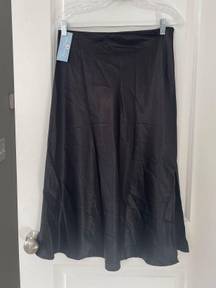 black silk maxi skirt