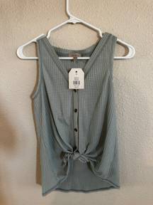 Light Blue Button Up Tank Top 