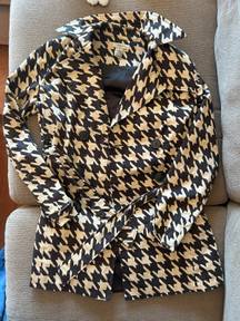 Brown Houndstooth Trench Coat