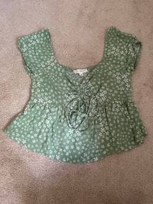 PacSun L.A. Hearts Tie Green Top