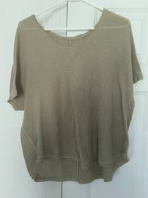 Green Waffle Knit Top