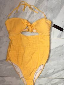 Yellow Cut Out One Piece Swimsuit