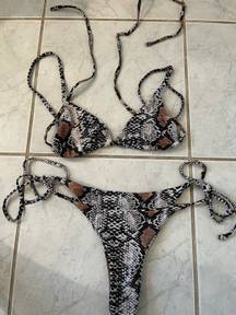 Zaful Snakeskin Bikini Set