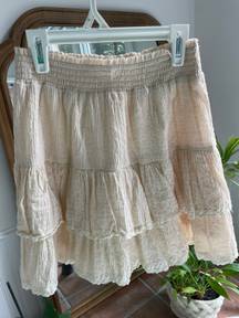 Cream Ruffle Skirt