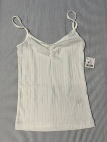 Ardene White Ribbed Tank Top XS