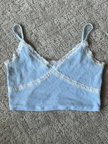 Aeropostale Crisscross Lace V-Neck Cropped Cami