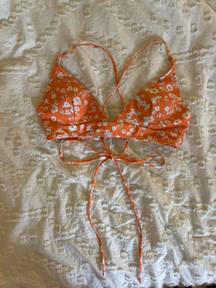 Forever 21 Orange Floral Bikini Top