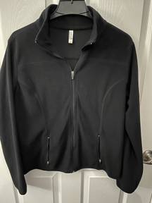 Black Fleece Zip Up Jacket - Top