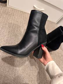 Lulus Lulu’s Black Mid Calf Booties