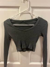 SheIn Long Sleeve Crop Top