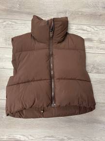 Amazon Brown Cropped Puffer Vest