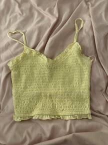 yellow ruffle tank top