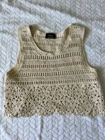 Cropped Crochet Tank Top